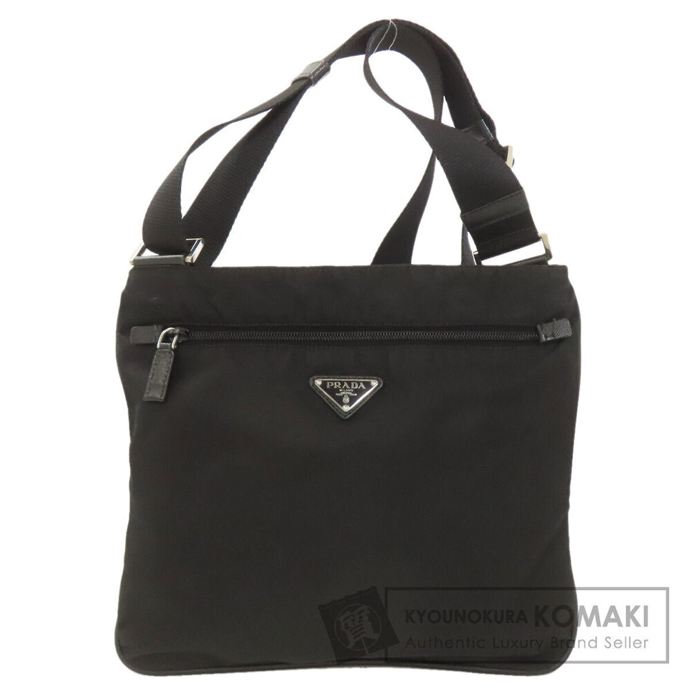 Prada Logo Crossbody Messenger Bag Black